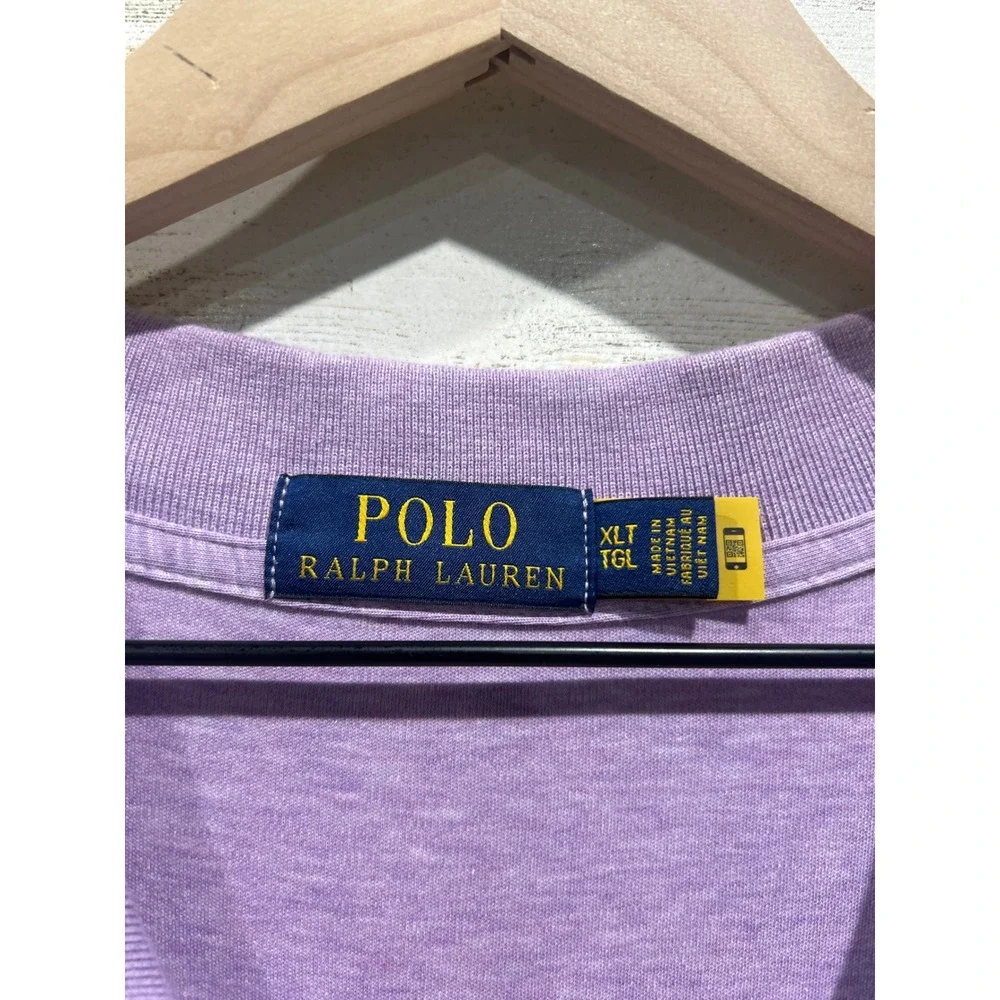 Polo Ralph Lauren Polo Shirt Mens XLT Purple Cotton Mesh Pony Logo Preppy EUC